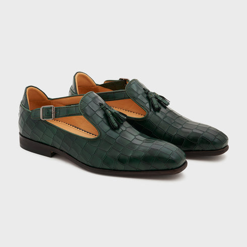 Bagh | Forest Green Croco Leather